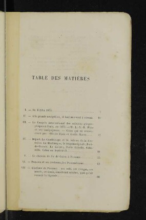 Table de matières