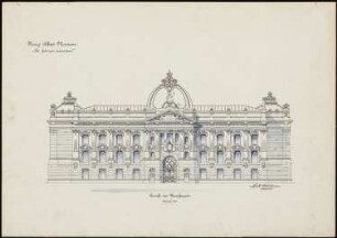 König-Albert-Museum, Chemnitz: Aufriss Hauptansicht 1:100