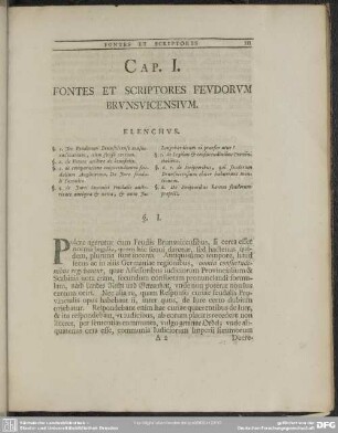 Cap. I. Fontes Et Scriptores Feudorum Brunsvicensium
