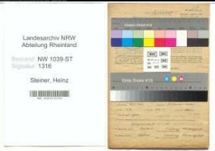 Entnazifizierung Heinz Steiner , geb. 21.03.1916 (Angestellter)