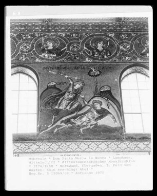 Mosaikprogramm — Bilder im Langhaus — Altes Testament — Nordwand, Obergaden, 7. Feld von Westen: Kain erschlägt Abel