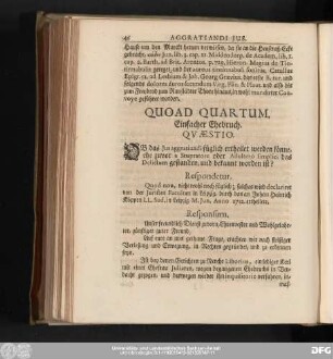 Quoad Quartum. Einfacher Ehebruch.