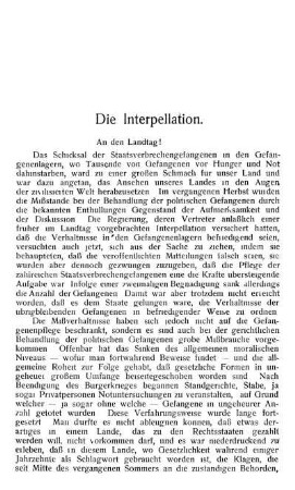 Die Interpellation.
