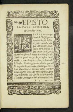 Epistola Pauli Apostoli, ad Corinthios Prima.