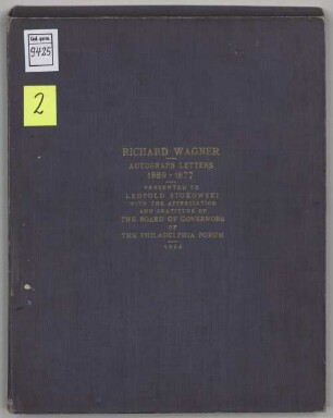 Richard Wagner: 15 Briefe - BSB Cgm 9425