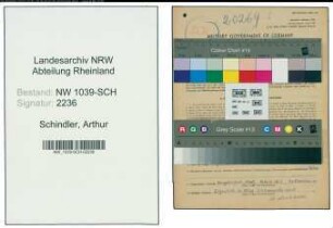 Entnazifizierung Arthur Schindler , geb. 06.11.1891 ()