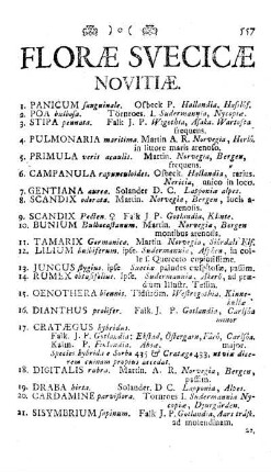 Florae Svecica novitiae