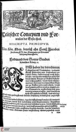 Teutscher Concepten und Formulen der Erste theil