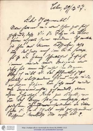 Brief vom 29.07.1907