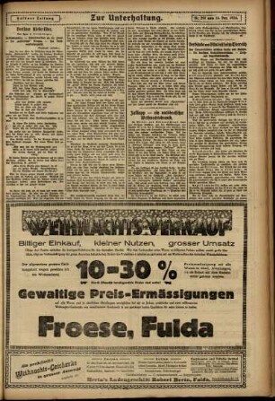 Vierte Ausgabe vom Sonntag, den 14. Dezember 1924.