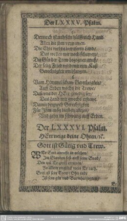 Der LXXXVI. Psalm. HErr deine Ohren, [et]c.