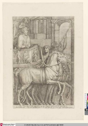 [L'empereur Marc-Aurèle entrant en triomphe dans le capitol; Marcus Aurelius Entering the Capitol in Triumph; Trionfo di Marco Aurelio; Marc Aurel als Triumphator auf dem Viergespann]
