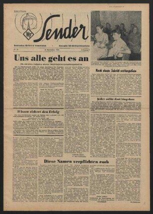 Betriebszeitung 'WF-Sender', Nr.38/1956 (26. September 1956)