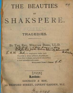 The beauties of Shakspere. Tragedies