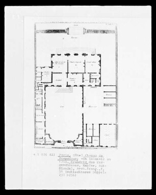 Grundriss vom Erdgeschoss des Hôtel Chanac de Pompadour in Paris, 142 Rue de Grenelle