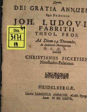 Disputatio theologica ordinaria