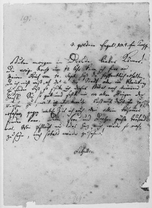 Brief an Christian Gottfried Körner (Vater Theodor Körners)