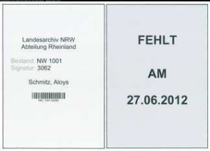 Entnazifizierung Aloys Schmitz, geb. 31.07.1905 (Polizeibeamter)