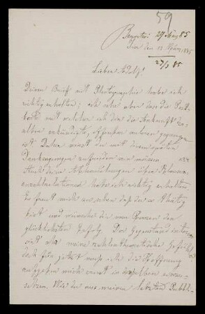 Nr. 34: Brief von Luigi Bianchi an Adolf Hurwitz, Pisa, 27.3.1885