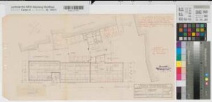 Münster (Münster) Behördenhaus Alter Steinweg 2. Vorentwurf Grundriß Erdgeschoß 1956 1 : 200 30 x 58 Pause Staatsneubauleitung Münster Regierung Münster Nr. 34081