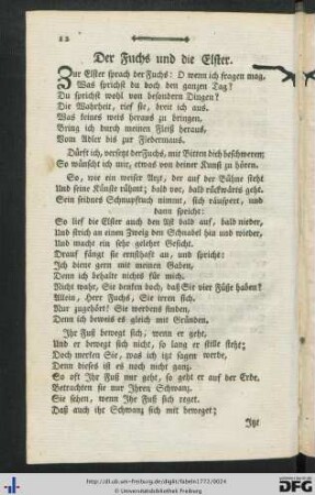 Der Fuchs und die Elster.