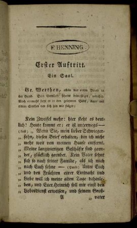 Erster Auftritt. - Zehenter Auftrtitt.