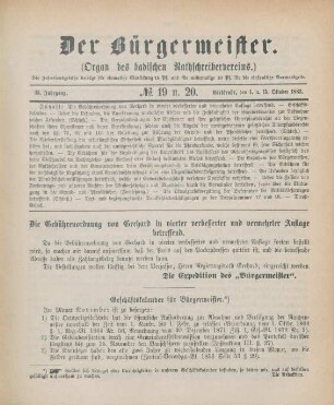 Oktober: No. 19 u. 20.