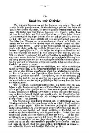 IV. Patrizier und Plebejer.