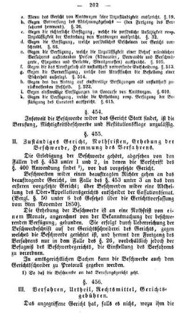 III. Verfahren, Urtheil, Rechtsmittel, Gerichtsgebühren.