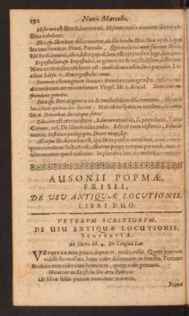 Ausonii Popmae, Frisii, De Usu Antiquae Locutionis. Libri Duo.