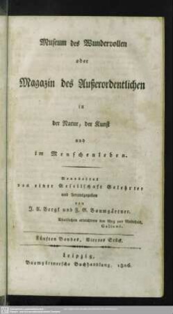 Fünfter Band, viertes Stück