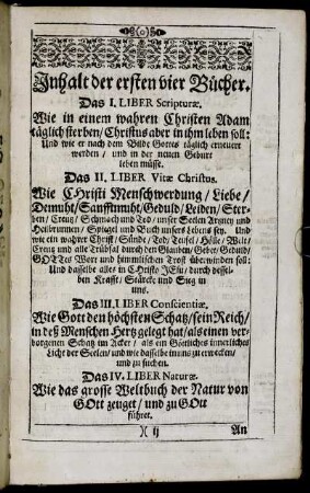 Inhalt der ersten vier Bücher.