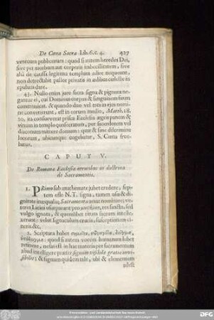 Caput V. De Romanae Ecclesiae erroribus in doctrina de Saramentis.