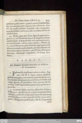 Caput V. De Romanae Ecclesiae erroribus in doctrina de Saramentis.