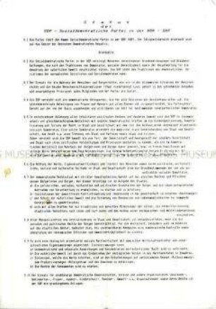 Statut der Sozialdemokratischen Partei in der DDR (SDP)