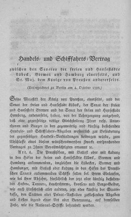 Handels- und Schifffahrts-Vertrag