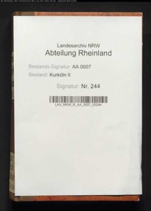 Inventar des Schlosses Poppelsdorf