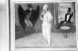Freiburg: Ausstellung Stadthalle, Gemälde von Rudolf Riester, Pulcinello