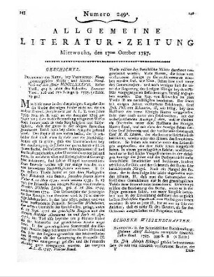 Neues genealogisches Reichs- und Staats-Handbuch. Auf das Jahr 1787. T. 1-2. Frankfurt am Main: Varrentrapp & Wenner 1787