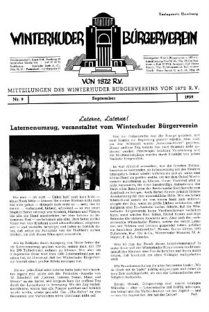 Laternenumzug veranstaltet vom Winterhuder Bürgerverein