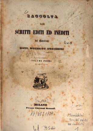 Raccolta degli scritti editi ed inediti, 1