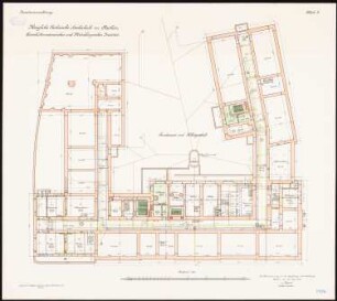 Eisenhüttenmännisches und metallurgisches Institut der Technischen Hochschule, Aachen: Grundriss Fundament, Keller 1:100