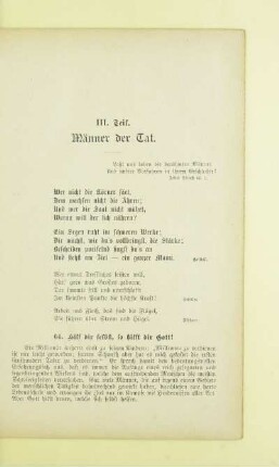III. Teil. Männer der Tat