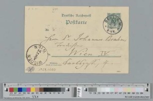 Postkarte an Johannes Brahms