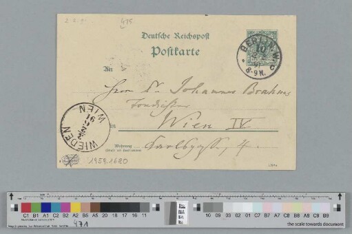 Postkarte an Johannes Brahms