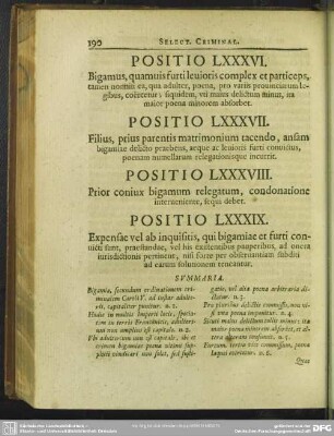 Positio LXXXVII. Filius, prius parentis matrimonium tacend, ansm bigamiae delicto praebens, aeque ac levioris furti convictus, poenam numellarumrelegationisque incurrit