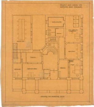Billing, Hermann; Karlsruhe, Friedrichsplatz 12; Badische Bank, Umbau - Grundriss EG