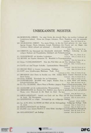 Unbekannte Meister (Nr. 208-376)