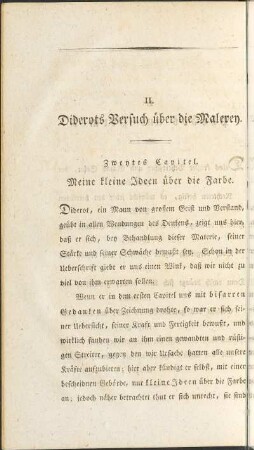 II. Diderots Versuch über die Malerey.