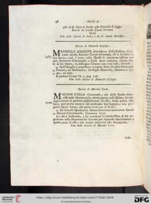 Notizie di Mantello Giuseppe